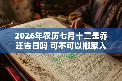 2026年农历七月十二是乔迁吉日吗 可不可以搬家入宅