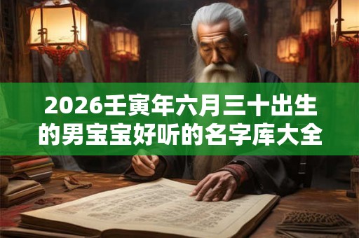 2026壬寅年六月三十出生的男宝宝好听的名字库大全
