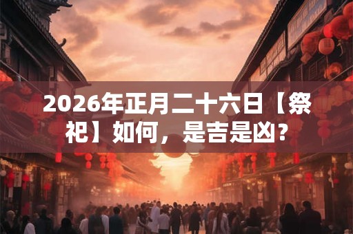 2026年正月二十六日【祭祀】如何，是吉是凶？