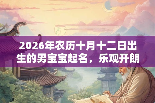 2026年农历十月十二日出生的男宝宝起名，乐观开朗名字大全