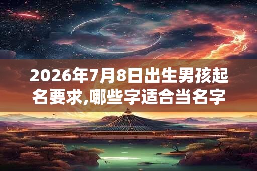 2026年7月8日出生男孩起名要求,哪些字适合当名字