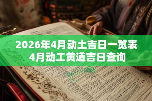 2026年4月动土吉日一览表 4月动工黄道吉日查询 2026年4月动土吉日一览表 4月动工黄道吉日查询