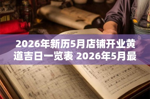 2026年新历5月店铺开业黄道吉日一览表 2026年5月最吉利的日子