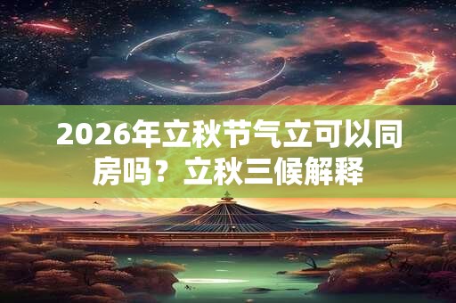 2026年立秋节气立可以同房吗?立秋三候解释 2026年立秋节气立可以同房吗?立秋三候解释