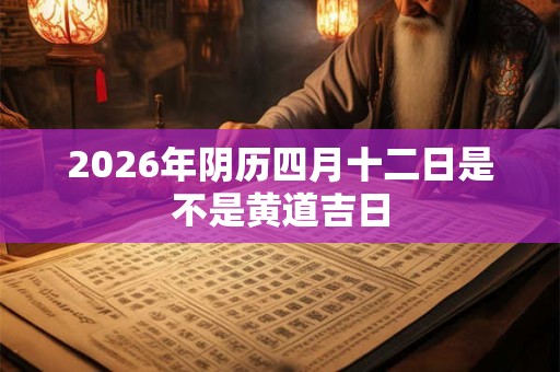 2026年阴历四月十二日是不是黄道吉日