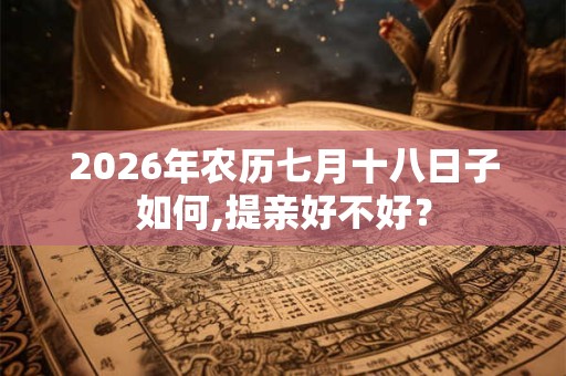 2026年农历七月十八日子如何,提亲好不好？