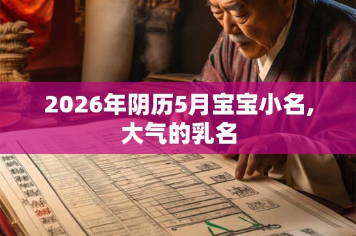 2026年阴历5月宝宝小名,大气的乳名