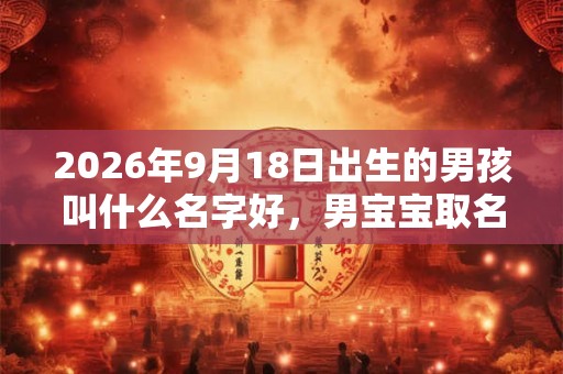2026年9月18日出生的男孩叫什么名字好，男宝宝取名大全