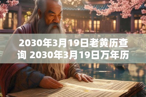 2030年3月19日老黄历查询 2030年3月19日万年历黄道吉日