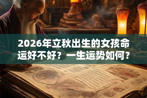 2026年立秋出生的女孩命运好不好？一生运势如何？
