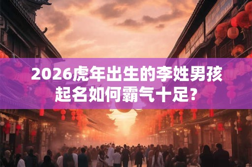 2026虎年出生的李姓男孩起名如何霸气十足？