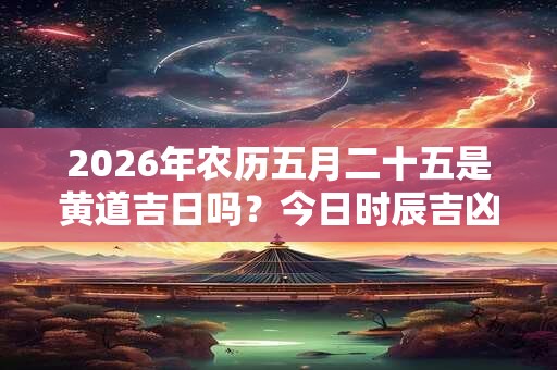2026年农历五月二十五是黄道吉日吗?今日时辰吉凶? 2026年农历五月二十五是黄道吉日吗?今日时辰吉凶?