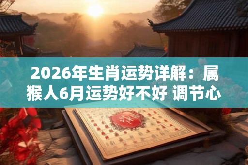 2026年生肖运势详解：属猴人6月运势好不好 调节心态发愤图强