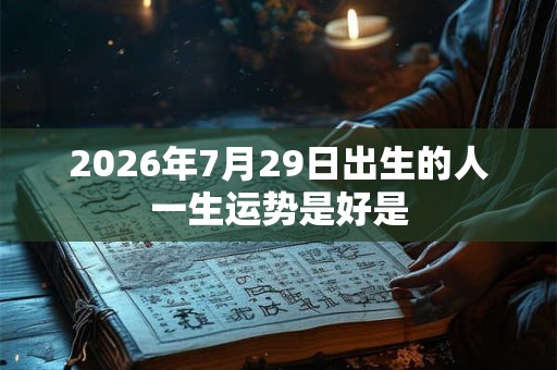 2026年7月29日出生的人一生运势是好是 2026年7月29日出生的人一生运势是好是