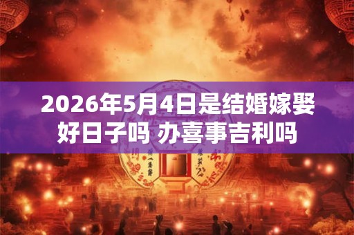 2026年5月4日是结婚嫁娶好日子吗 办喜事吉利吗