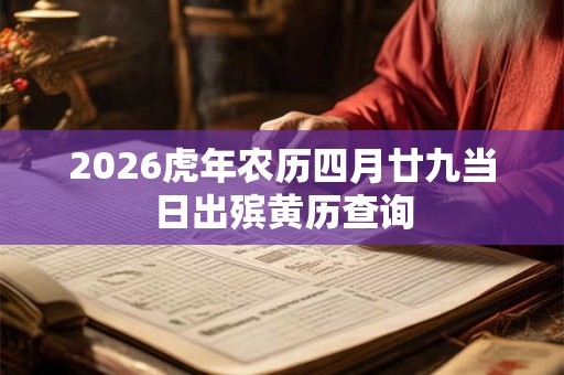 2026虎年农历四月廿九当日出殡黄历查询 2026虎年农历四月廿九当日出殡黄历查询