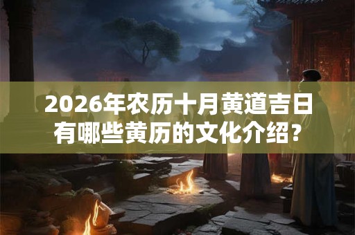 2026年农历十月黄道吉日有哪些黄历的文化介绍？