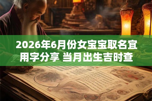 2026年6月份女宝宝取名宜用字分享 当月出生吉时查询