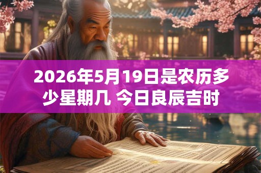 2026年5月19日是农历多少星期几 今日良辰吉时 2026年5月19日是农历多少星期几 今日良辰吉时