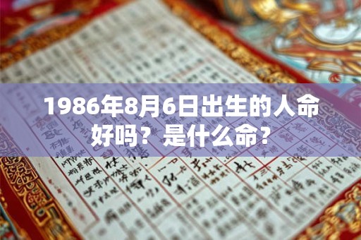 1986年8月6日出生的人命好吗？是什么命？