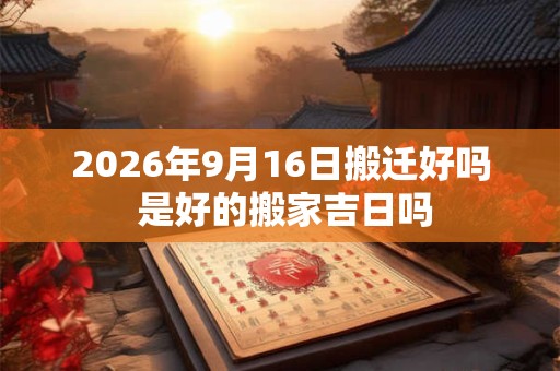 2026年9月16日搬迁好吗 是好的搬家吉日吗 2026年9月16日搬迁好吗 是好的搬家吉日吗
