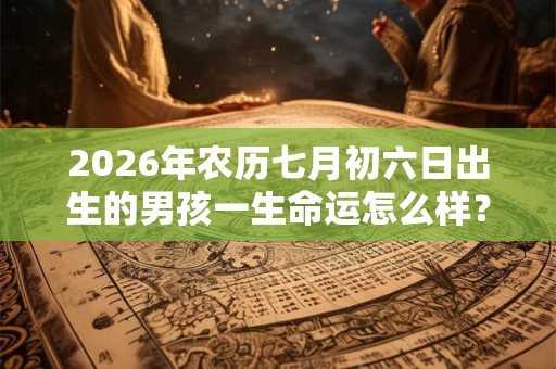 2026年农历七月初六日出生的男孩一生命运怎么样?运势详解 2026年农历七月初六日出生的男孩一生命运怎么样?运势详解