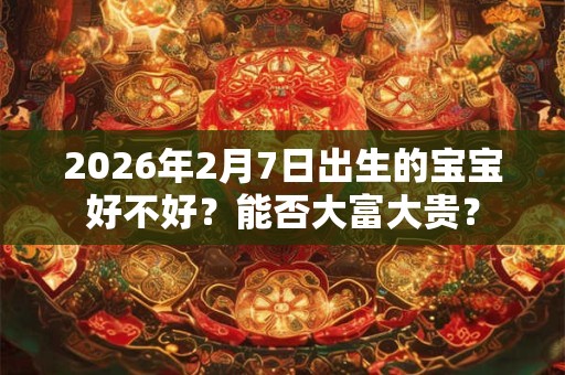 2026年2月7日出生的宝宝好不好?能否大富大贵? 2026年2月7日出生的宝宝好不好?能否大富大贵?