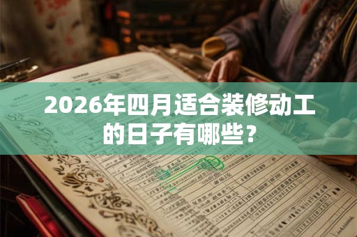 2026年四月适合装修动工的日子有哪些? 2026年四月适合装修动工的日子有哪些?