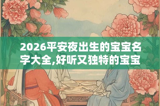 2026平安夜出生的宝宝名字大全,好听又独特的宝宝名字