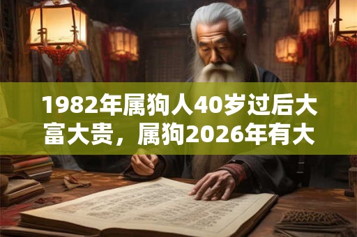 1982年属狗人40岁过后大富大贵,属狗2026年有大喜缠身 1982年属狗人40岁过后大富大贵,属狗2026年有大喜缠身