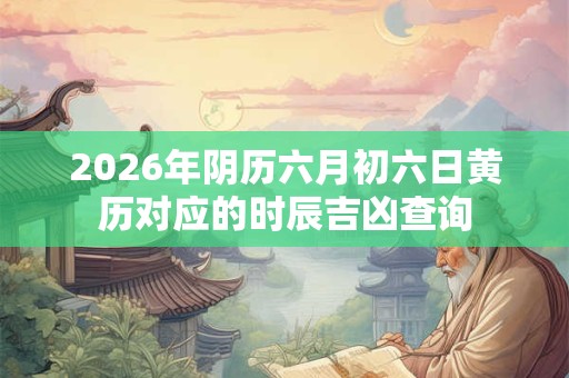 2026年阴历六月初六日黄历对应的时辰吉凶查询 2026年阴历六月初六日黄历对应的时辰吉凶查询