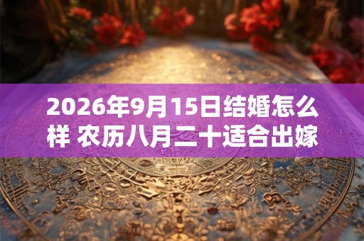 2026年9月15日结婚怎么样 农历八月二十适合出嫁娶亲吗