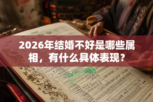 2026年结婚不好是哪些属相，有什么具体表现？