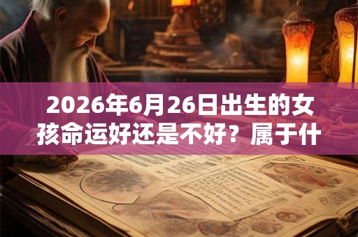 2026年6月26日出生的女孩命运好还是不好？属于什么命？