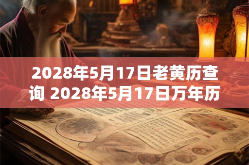 2028年5月17日老黄历查询 2028年5月17日万年历黄道吉日