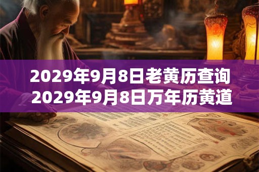 2029年9月8日老黄历查询 2029年9月8日万年历黄道吉日