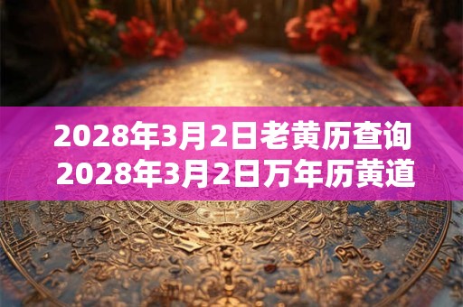 2028年3月2日老黄历查询 2028年3月2日万年历黄道吉日 2028年3月2日老黄历查询 2028年3月2日万年历黄道吉日