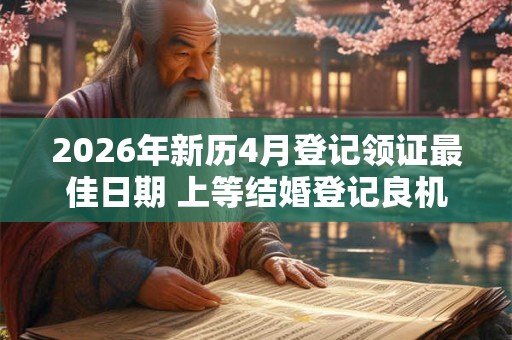 2026年新历4月登记领证最佳日期 上等结婚登记良机 2026年新历4月登记领证最佳日期 上等结婚登记良机