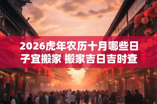 2026虎年农历十月哪些日子宜搬家 搬家吉日吉时查询 2026虎年农历十月哪些日子宜搬家 搬家吉日吉时查询
