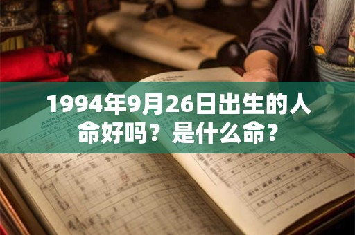 1994年9月26日出生的人命好吗？是什么命？