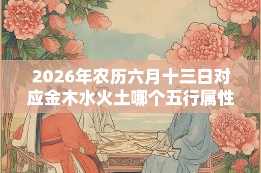 2026年农历六月十三日对应金木水火土哪个五行属性 2026年农历六月十三日对应金木水火土哪个五行属性
