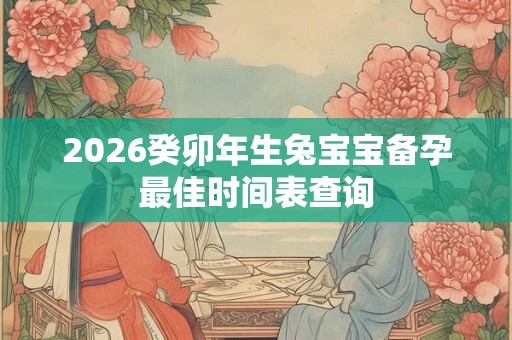 2026癸卯年生兔宝宝备孕最佳时间表查询 2026癸卯年生兔宝宝备孕最佳时间表查询