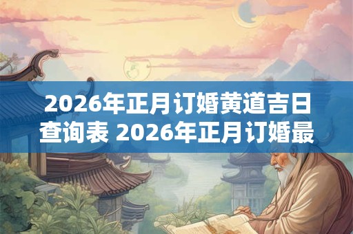 2026年正月订婚黄道吉日查询表 2026年正月订婚最好的日子