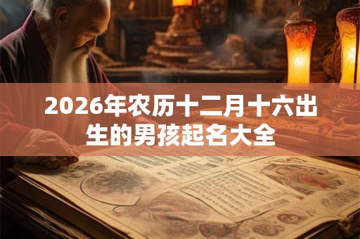 2026年农历十二月十六出生的男孩起名大全 2026年农历十二月十六出生的男孩起名大全
