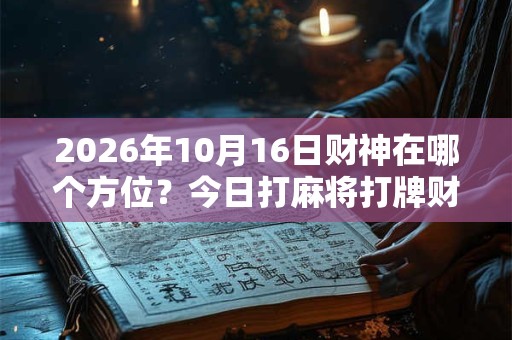 2026年10月16日财神在哪个方位？今日打麻将打牌财运方位