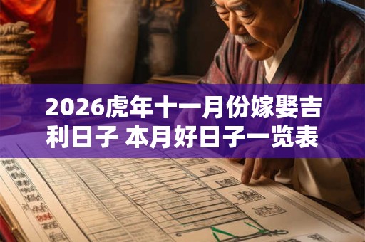 2026虎年十一月份嫁娶吉利日子 本月好日子一览表 2026虎年十一月份嫁娶吉利日子 本月好日子一览表