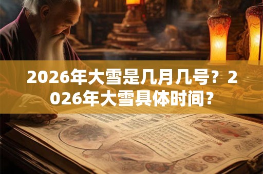 2026年大雪是几月几号？2026年大雪具体时间？