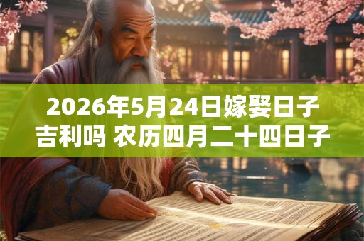 2026年5月24日嫁娶日子吉利吗 农历四月二十四日子分析
