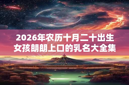 2026年农历十月二十出生女孩朗朗上口的乳名大全集