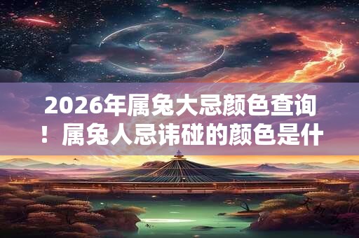 2026年属兔大忌颜色查询!属兔人忌讳碰的颜色是什么 2026年属兔大忌颜色查询!属兔人忌讳碰的颜色是什么